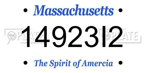 14923I2 Massachusetts License Plate