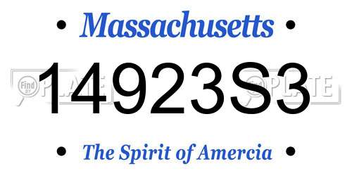 14923S3 Massachusetts License Plate