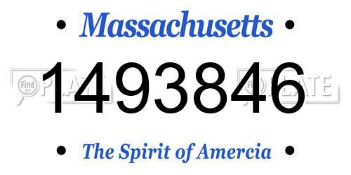 1493846 Massachusetts License Plate