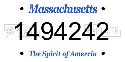 1494242 Massachusetts License Plate
