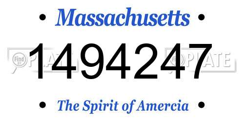 1494247 Massachusetts License Plate