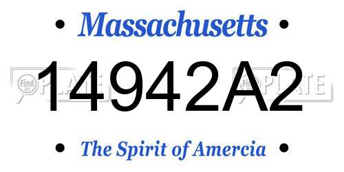 14942A2 Massachusetts License Plate