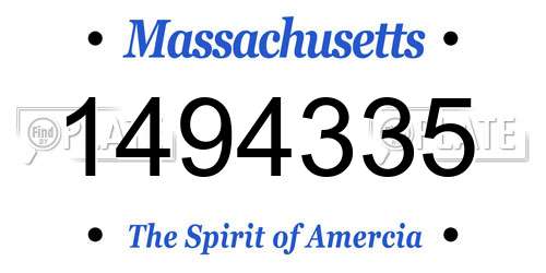 1494335 Massachusetts License Plate