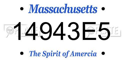 14943E5 Massachusetts License Plate