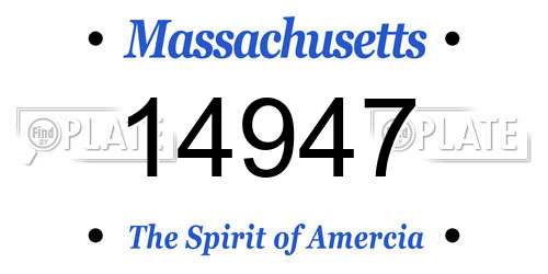 14947 Massachusetts License Plate