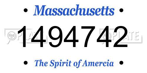 1494742 Massachusetts License Plate
