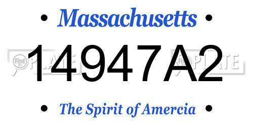 14947A2 Massachusetts License Plate