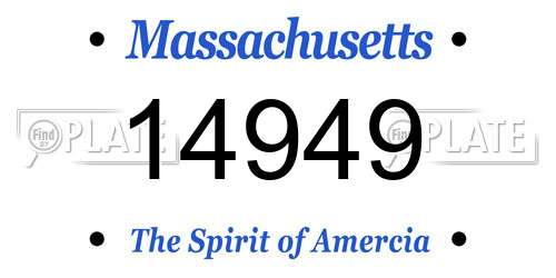 14949 Massachusetts License Plate