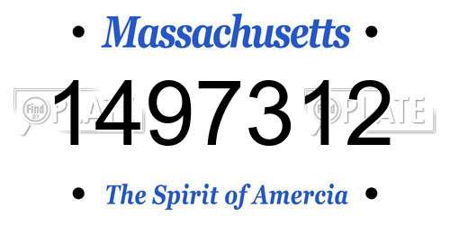 1497312 Massachusetts License Plate