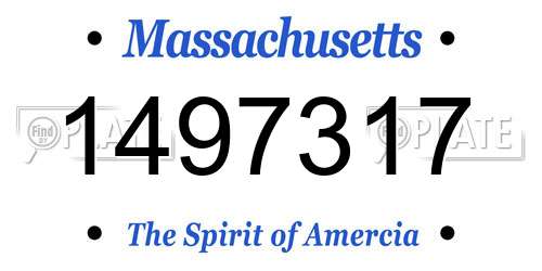 1497317 Massachusetts License Plate