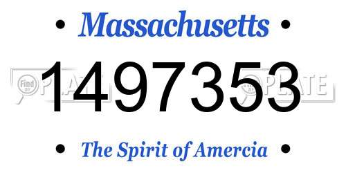 1497353 Massachusetts License Plate