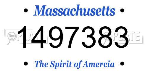 1497383 Massachusetts License Plate