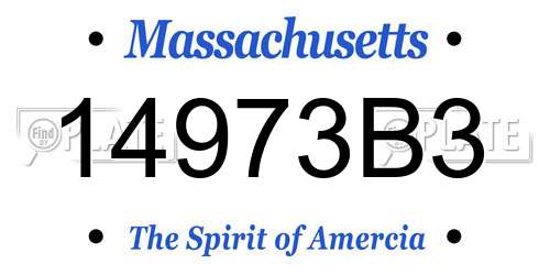 14973B3 Massachusetts License Plate