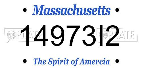 14973I2 Massachusetts License Plate