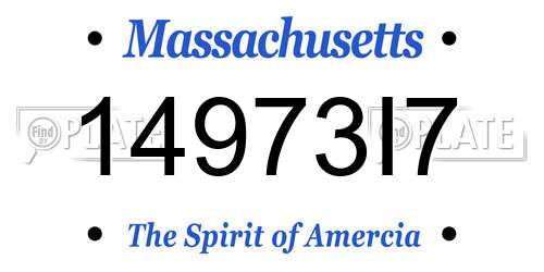 14973I7 Massachusetts License Plate