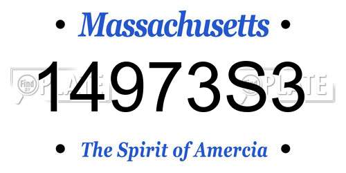 14973S3 Massachusetts License Plate