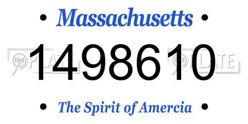 1498610 Massachusetts License Plate