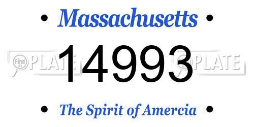 14993 Massachusetts License Plate