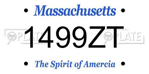 1499ZT Massachusetts License Plate