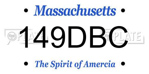 149DBC Massachusetts License Plate