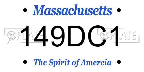 149DC1 Massachusetts License Plate