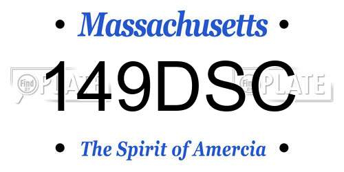 149DSC Massachusetts License Plate