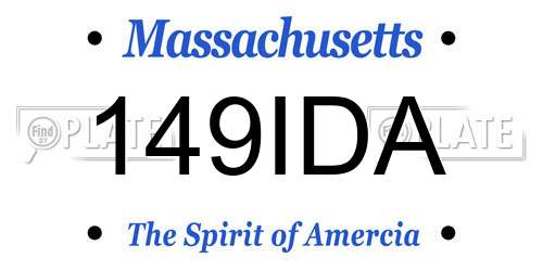 149IDA Massachusetts License Plate