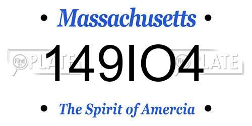 149IO4 Massachusetts License Plate