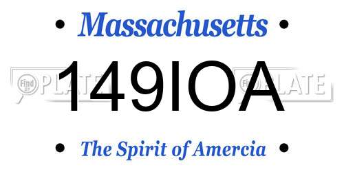 149IOA Massachusetts License Plate