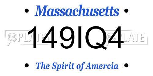 149IQ4 Massachusetts License Plate