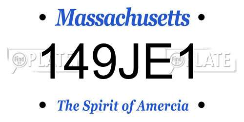 149JE1 Massachusetts License Plate