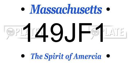149JF1 Massachusetts License Plate