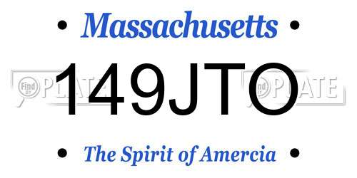 149JTO Massachusetts License Plate