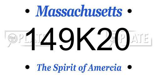 149K20 Massachusetts License Plate