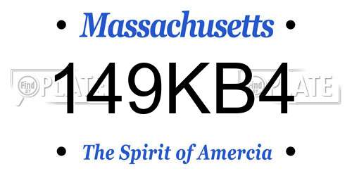 149KB4 Massachusetts License Plate