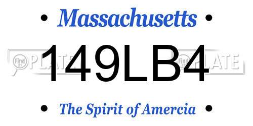 149LB4 Massachusetts License Plate