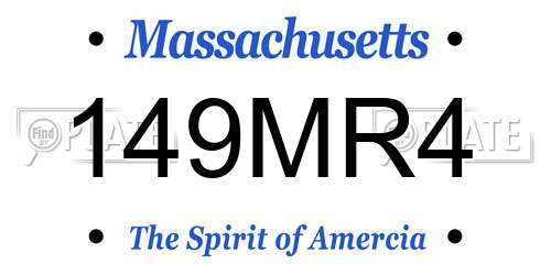 149MR4 Massachusetts License Plate