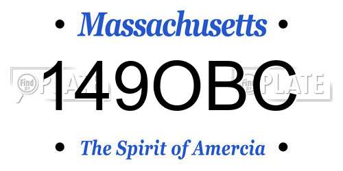 149OBC Massachusetts License Plate