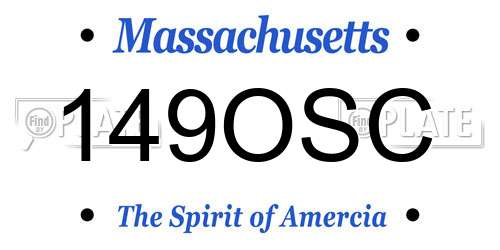 149OSC Massachusetts License Plate