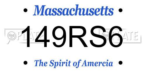 149RS6 Massachusetts License Plate
