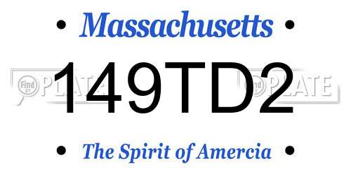 149TD2 Massachusetts License Plate