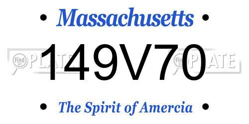149V70 Massachusetts License Plate