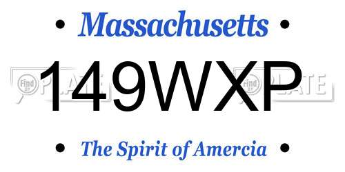 149WXP Massachusetts License Plate