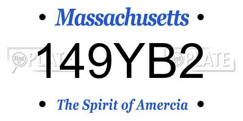 149YB2 Massachusetts License Plate