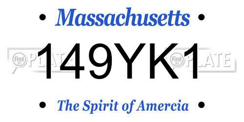 149YK1 Massachusetts License Plate
