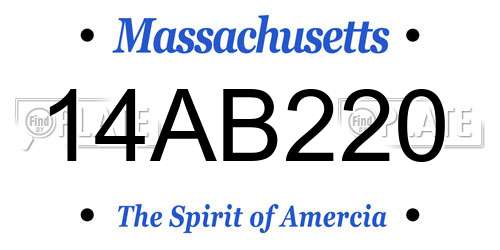 14AB220 Massachusetts License Plate