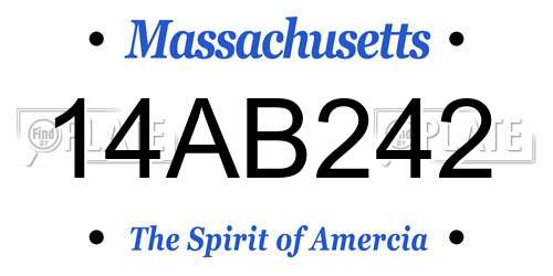 14AB242 Massachusetts License Plate