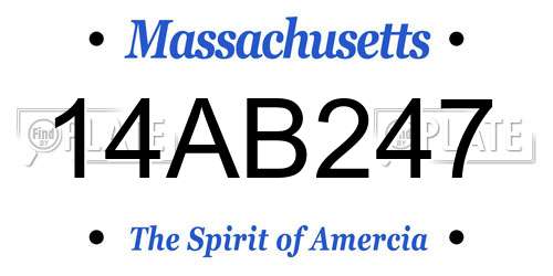 14AB247 Massachusetts License Plate