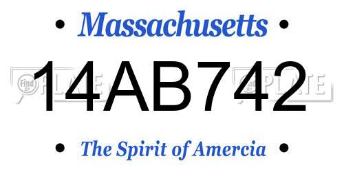 14AB742 Massachusetts License Plate