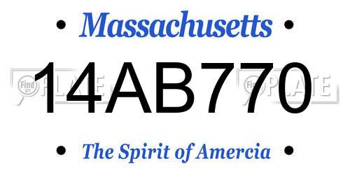 14AB770 Massachusetts License Plate